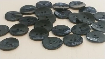 Black Mother of Pearl Buttons, 11mm, 15mm, 20mm, 23mm 28mm, Choice of Pack Sizes - Image 1 of 4