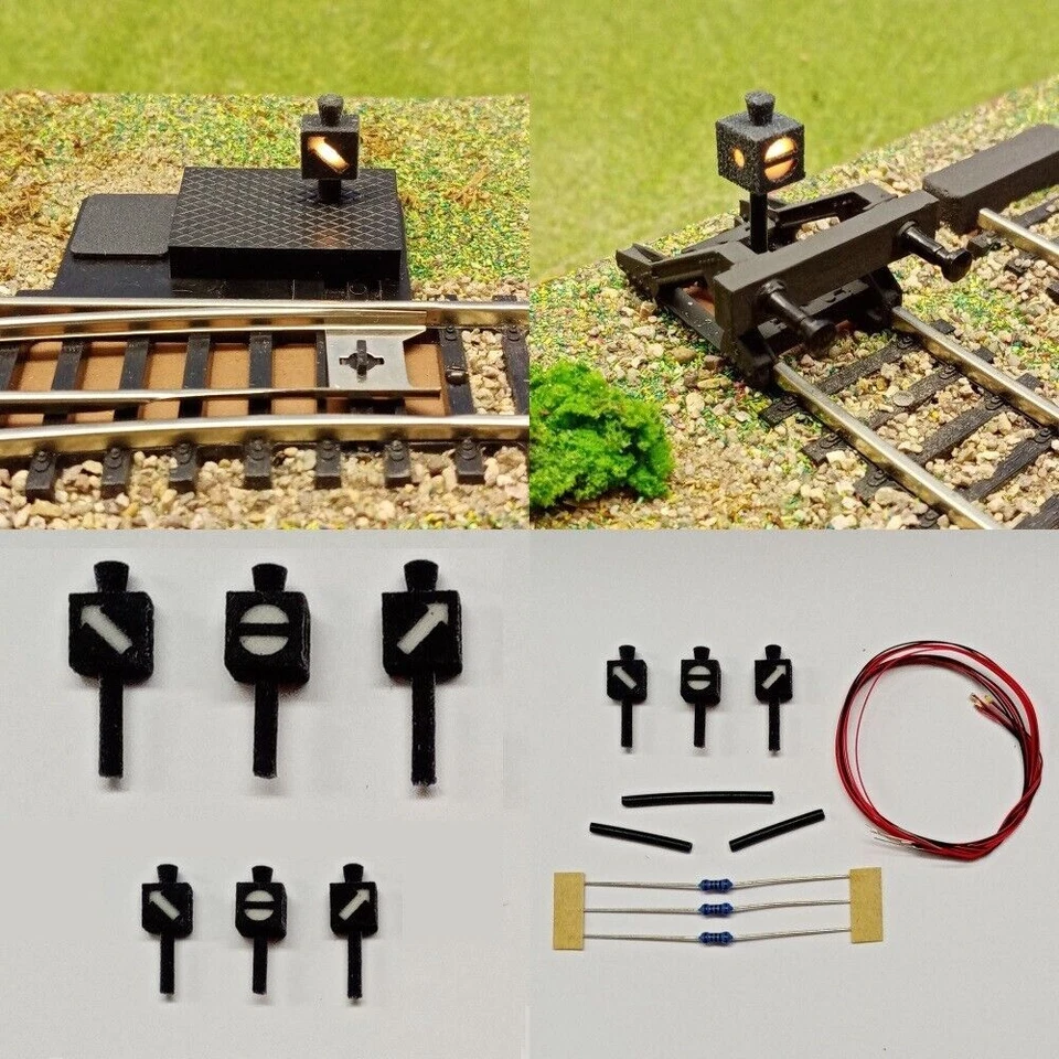 Weichenlaterne Gleissperrsignal beleuchtet LED für H0 und 0 Weichen Set Bausatz - Bild 1 von 4