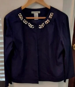 Requirements Women's Blazer Thin/Size 12 Dark Blue Color - Picture 1 of 7