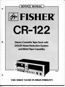 VINTAGE FISHER SERVICE MANUAL STEREO CASSETTE TAPE DECK W/ DOLBY MODEL CR-122 - Bild 1 von 3