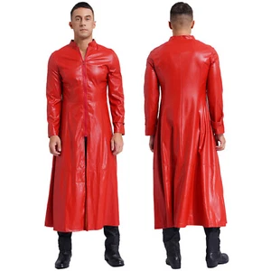 Mens Trench Coat Gothic Jackets Windproof Overcoat Renaissance Windbreaker - Picture 1 of 84