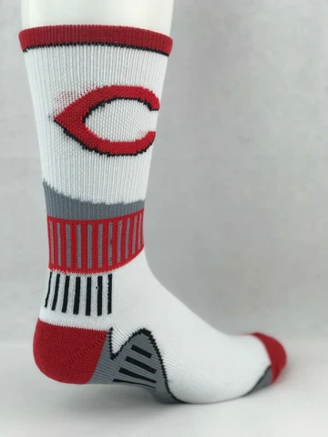 Cincinnati Reds White & Red Sport Big Crew Socks Cover