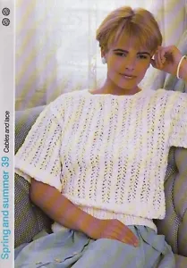 Knitting Pattern. Spring & Summer 39 .Cables and Lace Top - Picture 1 of 1