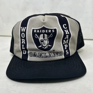 Vintage Oakland Raiders World Champs New Era Mesh Hat Cap Med/LG - see pics NWOT - Picture 1 of 8
