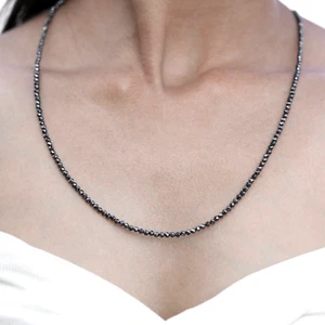 Black Moissanite 25 Ctw Round Beads, Round Polished Black Beads  - Picture 1 of 4