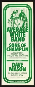 Durchschnittliches weißes Band POSTER Sons Of Champlin Dave Mason 1977 Pacific Presentations - Bild 1 von 2