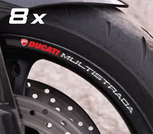 Juego de 8 calcomanías de rueda pequeña Ducati Multistrada pegatinas de llanta rayas ¡laminadas! - Imagen 1 de 2