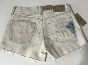 Polo Ralph Lauren The Crosby Relaxed Distressed Painted Denim Short Wmn's SZ 28 - Picture 1 of 4