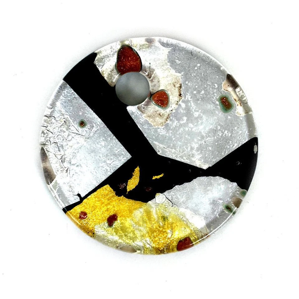 Ciondolo in vetro Nero e Oro - Immagine 1 di 1