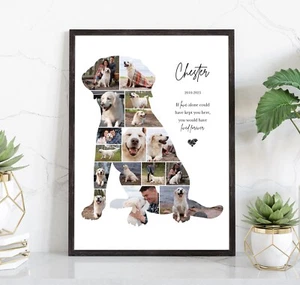 Labrador Fotocollage, Haustier Gedenkgeschenk, Haustierverlust, Wandkunst Collage - Bild 1 von 6