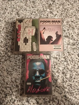 POOH-MAN "NO LOVE", Life Of A Criminal, Funky Cassette Lot Of 3 Foto 1 de 3