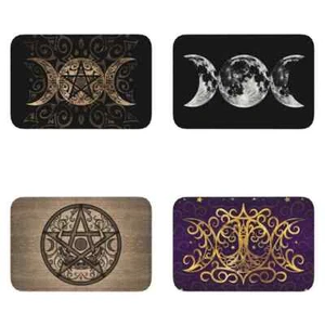 Gothic Pentacle Entrance Floor Mat Door Indoor Wiccan Witch Moon Decoration - Picture 1 of 45