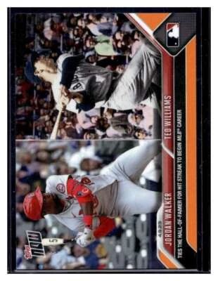 2023 Topps Now #87 Jordan Walker / Ted Williams Orange Parallel Card #d /5 - Image 1 of 2
