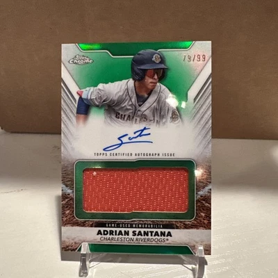 2025 Topps Chrome Pro Debut  Adrian Santana Jumbo Auto Relic Green /99 - Image 1 of 4