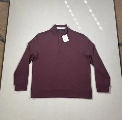 UNTUCKit Sweater Mens XL Maroon Corral Quarter Zip Pullover Sweatshirt NEW - Image 1 of 4