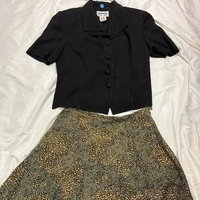 Conjunto de 2 Falda Lois Snyder Dani Max Top Negro, Falda Estampado Jagur S 14 Foto 1 de 4