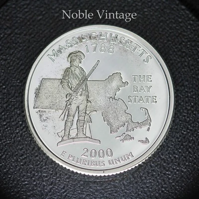 2000 S Silver Proof Massachusetts State Quarter - 90% Silver - Toning - Lot B - Image 1 of 2