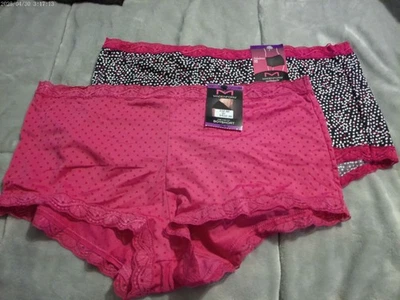 2 双热粉色和黑色圆点 Maidenform 40760 男孩短裤内裤 * 新 * 2X 9 — 第 1/2 张图片