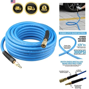 Luftschlauch 3/8 Zoll x 50 Fuß strapazierfähig flexibel knickfest blau - Bild 1 von 8