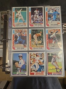 Juego completo de tarjetas coleccionables de béisbol Topps 1982 792 tarjetas carpeta y hojas casi nuevo - Imagen 1 de 7