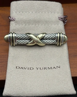 Broche barra David Yurman plata de ley 925 oro amarillo de 14 quilates 19,5 g Foto 1 de 4