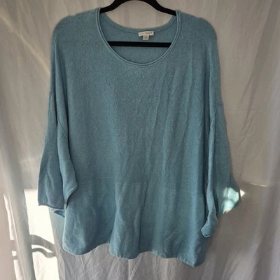 PureJill Kimono Cotton Cashmere Sweater Women's Large Coastal Lagenlook Resort  - Image 1 of 4