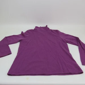 Lands' End Womens 100% Cashmere Mock Neck Sweater Long Sleeve Purple  Large - Picture 1 of 7