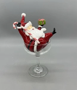 Retro Snowman in Martini Glass Christmas Decor - Picture 1 of 6