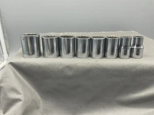 Lot of 8 Vintage CRAFTSMAN - 12 Point - 1/2" Drive Sockets - Foto 1 di 11
