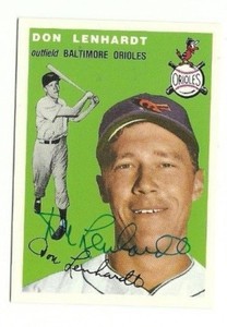 Don Lenhardt 1954 Topps Archives signed auto autographed card Orioles