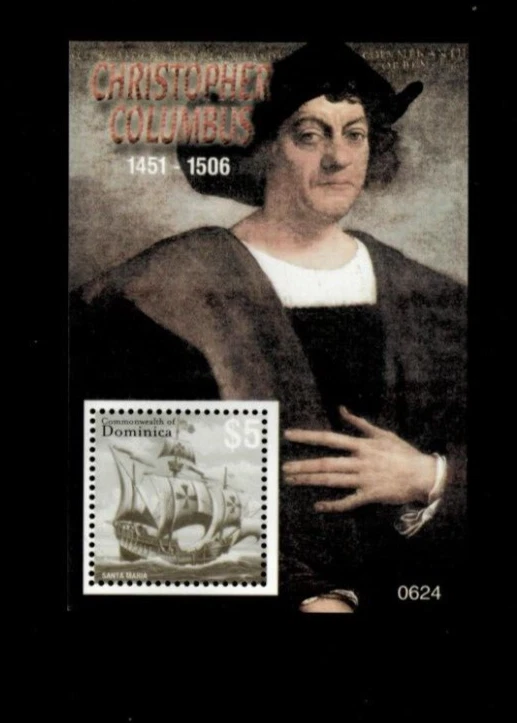 MODERN GEMS Dominica 2006 - Columbus - Souvenir Stamp Sheet Scott 2610 - MNH - Image 1 of 1