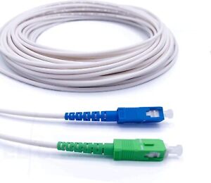 Câble/Rallonge Fibre Optique - Jarretière Simplex Monomode SC-APC à SC-UPC Blanc