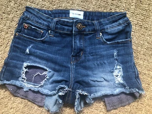 Nordstrom Hudson girls distressed cutoff frayed denim jean shorts 10 12 - Picture 1 of 5