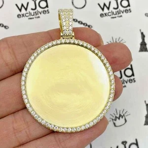 14K Gold über Silber CZ Bild Erinnerung Medaillon Anhänger 1,5"-2,5" - Bild 1 von 37