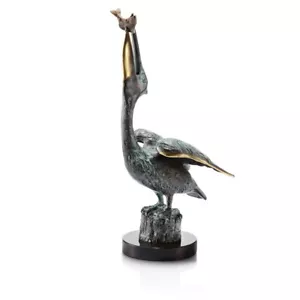Seaside Gorgeous Pelican Eating Fish Nature-loving Sculpture - Picture 1 of 1