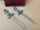 Two Tudor Mint Myth & Magic guilt alloy Pegasus & Unicorn letter openers p/knife