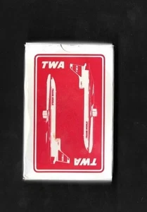 TWA PLAYING CARDS.   -- RED AND WHITE  - 1011 - Picture 1 of 1