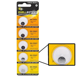 Exell Battery 5-Pack 3V Coin Cell Batteries Compatible with L927 ECR927 KCR927 - Picture 1 of 3