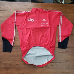 Adidas Team Sky Rain Jacket Mens Large Great Britain Cycling UK Red - Picture 1 of 8