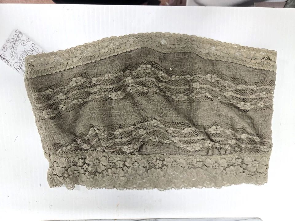 FREE PEOPLE Boho Large Bralette Lace Bandeau NEW Taupe NWT Sexy Stretch Comfy - Image 1 of 1