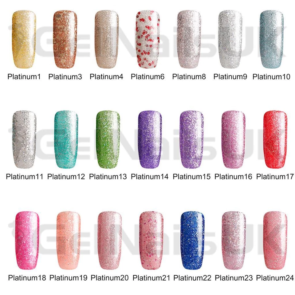 Bluesky PLATINUM COLLECTION Glitter UV/LED Soak Off Gel Nail Polish FREE POSTAGE