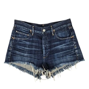 Citizens of Humanity Shorts Womens Size 26 Button Fly Mid Rise Blue Denim - Picture 1 of 11