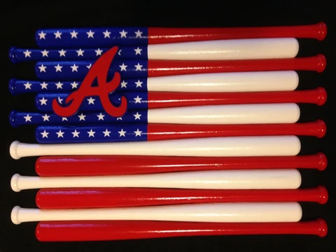 Atlanta Braves Custom Baseball Bat Flag  (Choose Team And Colors) Cover