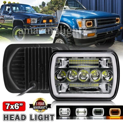 5x7" 7x6" LED Headlight Hi-Lo Beam DRL Fit Toyota Pickup 1982-1995 Truck 4Runner - Image 1 of 4