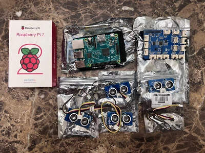 Raspberry Pi 2 Model B & Seed Studio Grove Pi+ & 4 Ultrasonic Ranger & 16gb SD - Image 1 of 4