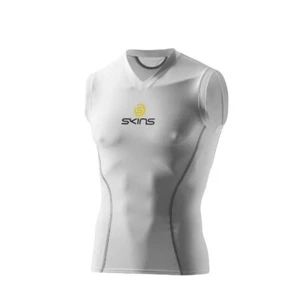 SKINS Mens Compression Short Sleeve Top - White - Size 2XL - Sku B10005004 - Picture 1 of 3