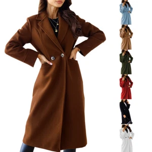 Damen Mantel Wolle Trenchcoat Damen Winter Warm Anzug Jacke Oberbekleidung Tops - Bild 1 von 19