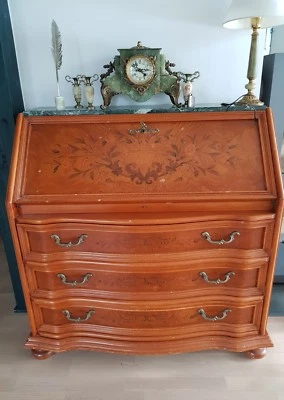 Klappsekretär / Sekretär / Schreibtisch massiv Intarsien - Bild 1 von 4