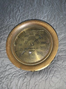 1917 US GENERAL FIRE EXTINGUISHER CO./ANTIQUE BRASS WATER PRESSURE GAUGE - Picture 1 of 4