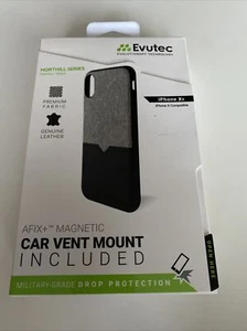 Evutec Black & Gray Case For iPhone X / XS - With Magnetic Car Mount - Picture 1 of 4